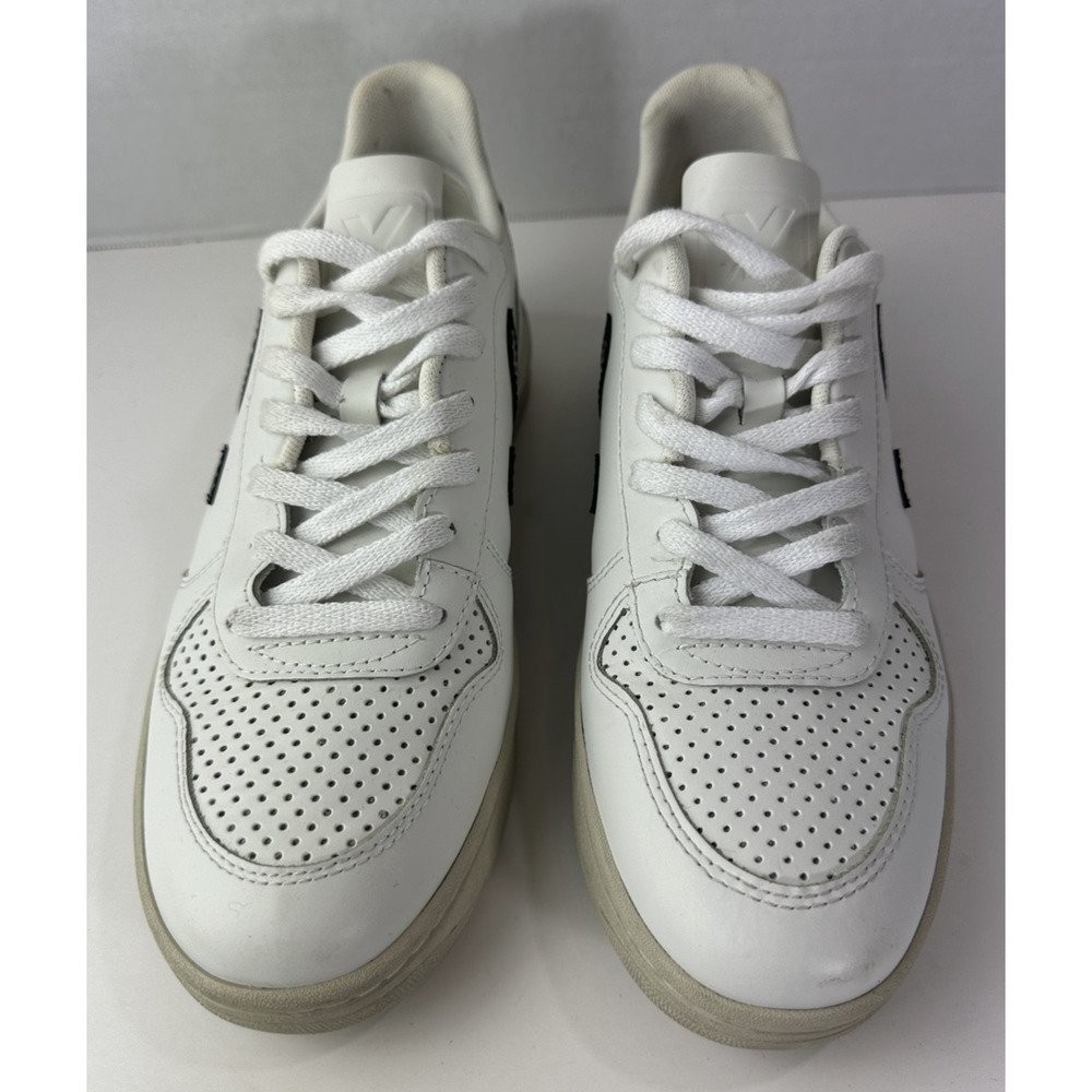 Veja Women’s Sneakers White Leather Black V Logo Lace Up Shoes Size EU 40 US 9 - Picture 6 of 12